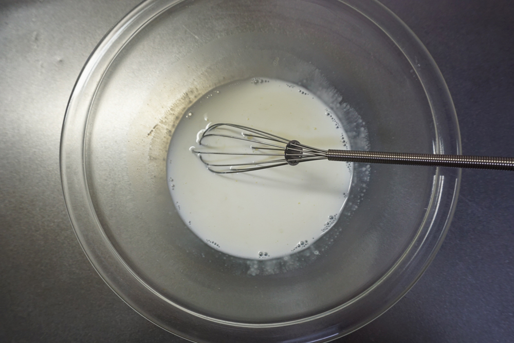 よく混ぜます。 600wのレンジでさらに1分加熱します。